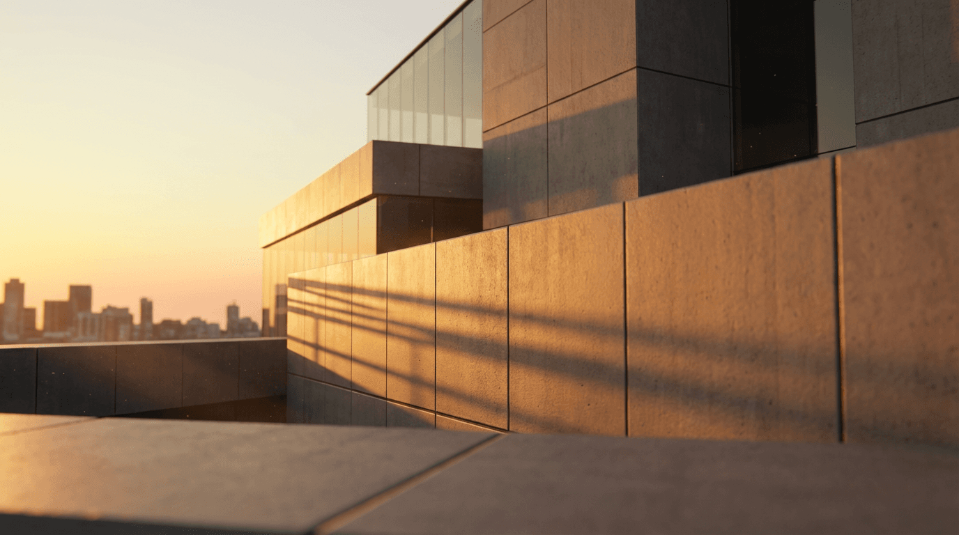 Façade de bâtiment moderne avec mur rideau en aluminium et vitrage
