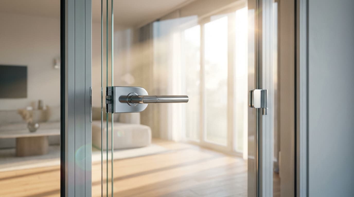 Installation de porte coupe-feu certifiée dans une structure aluminium professionnelle