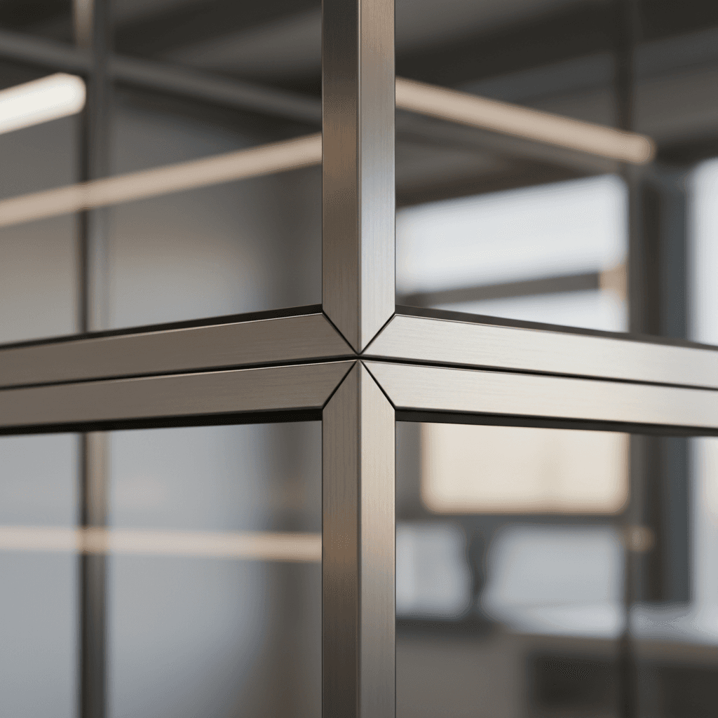 Détail de fenêtres et portes aluminium sur mesure avec finition de haute qualité